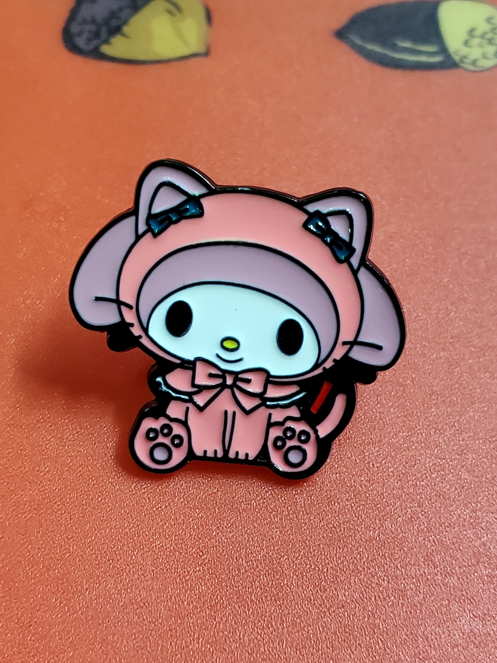 Pink Character Cat Brooch - Cute Enamel Pin